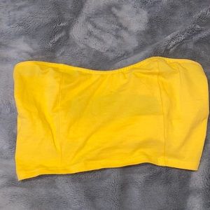 a yellow crop top